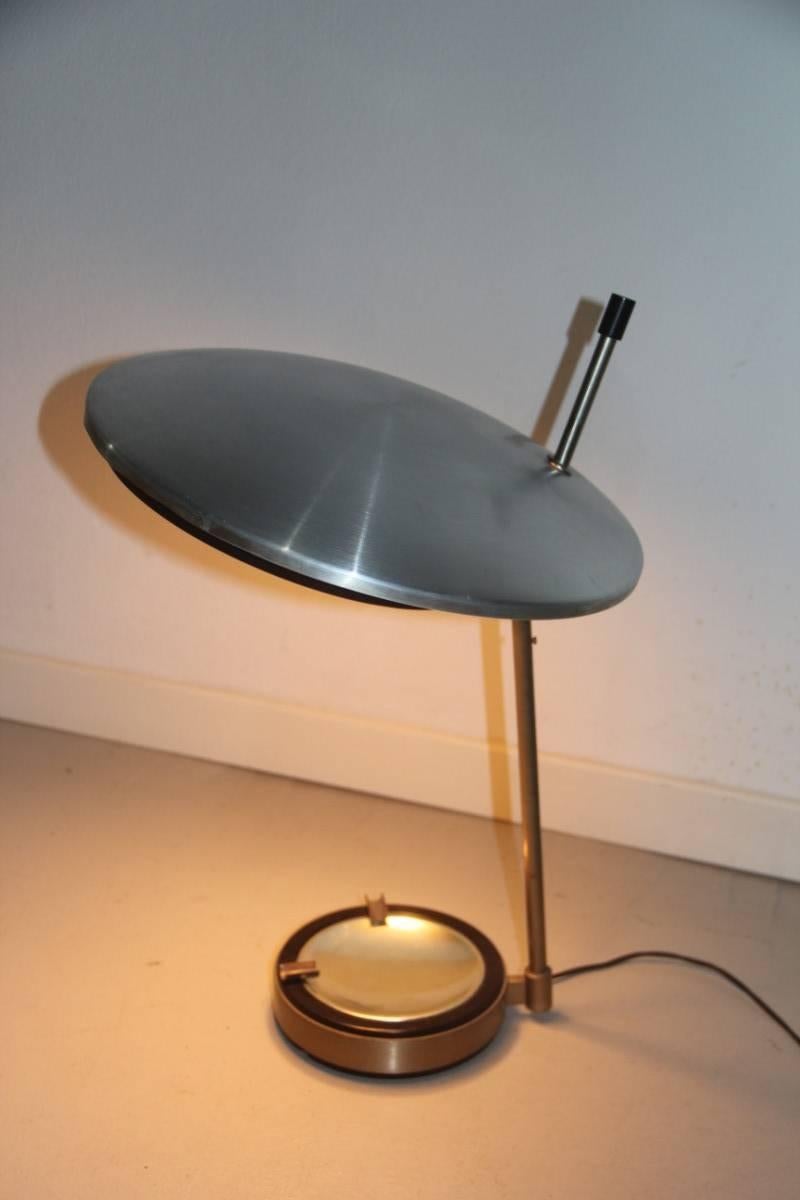 Metal Table Lamp Mid-Century Italian Design Oscar Torlasco for Lumi