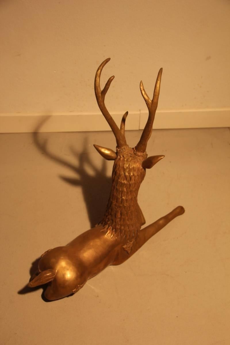 Solid brass deer sculpture, 1970s.
