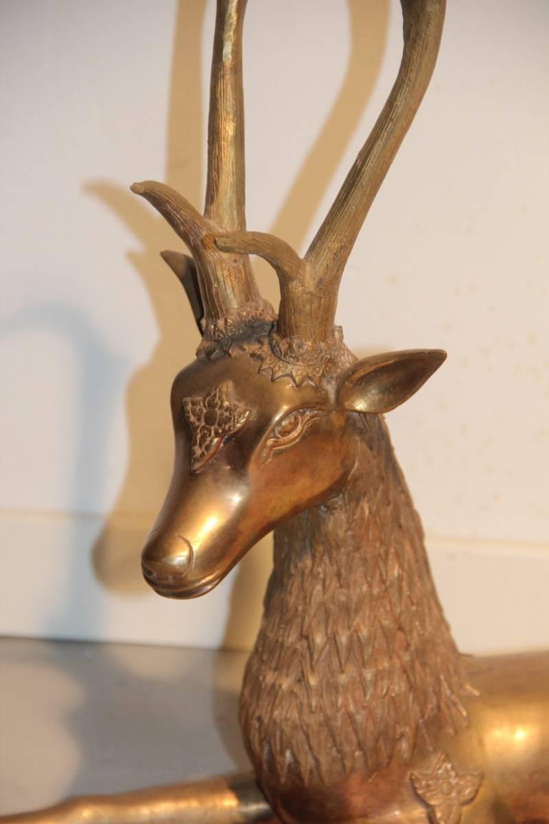 Solid Brass Deer Sculpture, 1970s 2