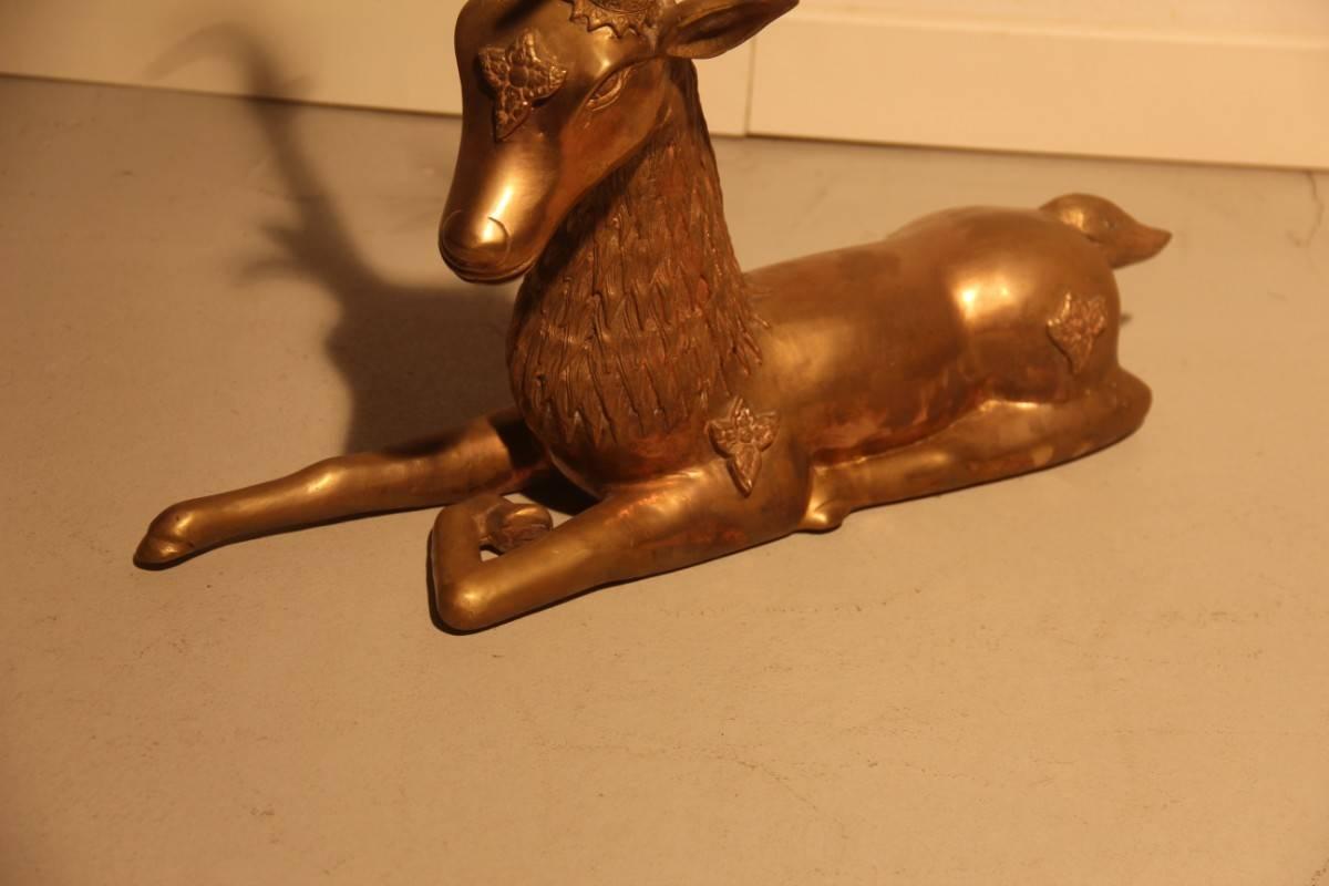 Solid Brass Deer Sculpture, 1970s 3