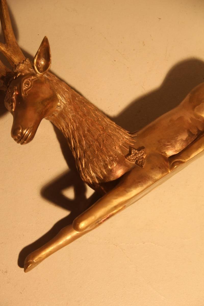 Solid Brass Deer Sculpture, 1970s 4