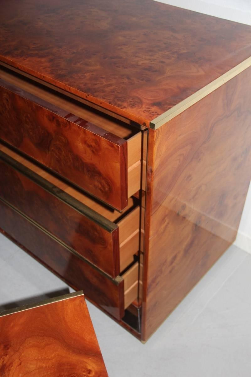 Brass Chest of Drawers with Bedside 1970 Chid Design For Sale