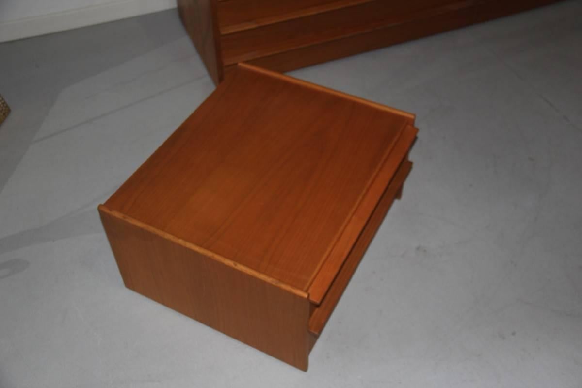 Wooden chest of drawers chestnut Minimal design, minimalist handles.