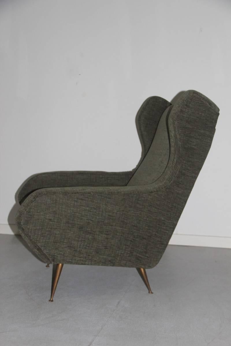 Mid-Century Modern Design de fauteuil de 1950, formes géométriques à haut dossier, design italien en vente