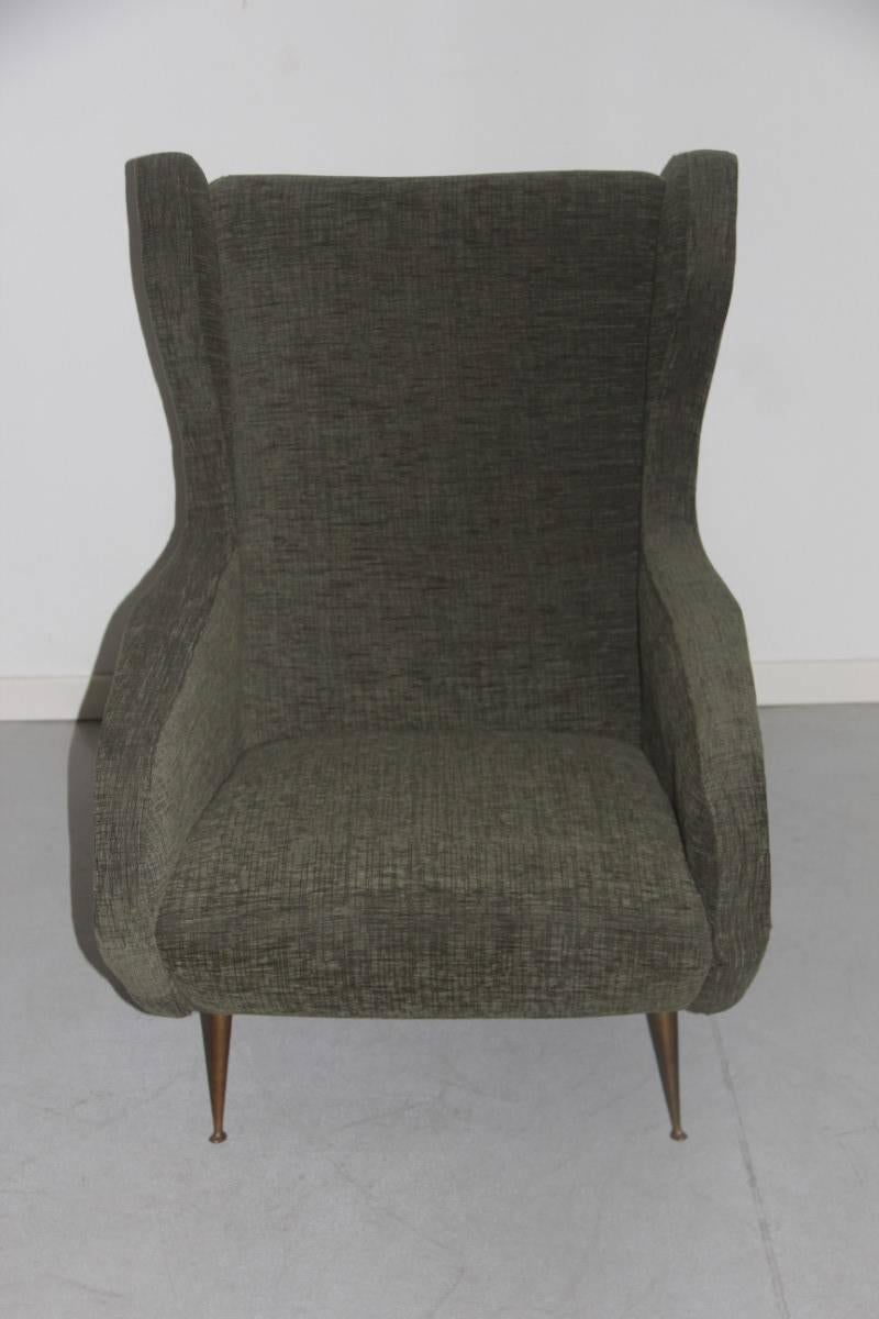 Design de fauteuil de 1950, formes géométriques à haut dossier, design italien Bon état - En vente à Palermo, Sicily