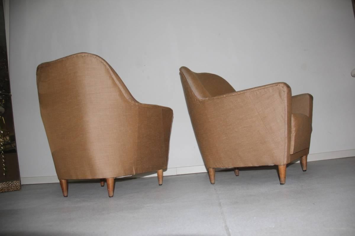 Pair of Elegant Italian Armchairs, 1950s Attributed to Ico Parisi In Good Condition In Palermo, Sicily