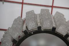 Round Zero4 Ceiling Lamp Murano Art Glass Italian Design Silver Cubic Ice