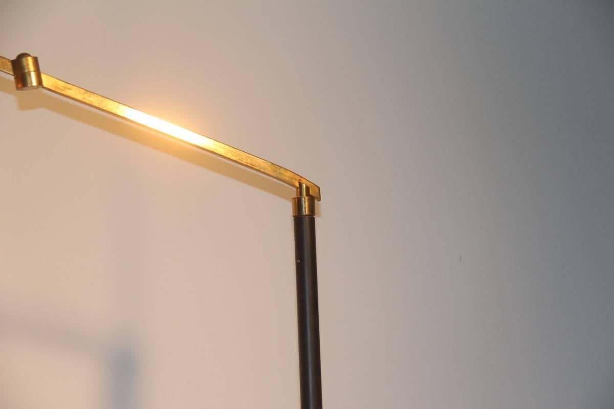 Mid-Century moderno Lampada da terra Stilux  Plexiglass Marmo e Ottone Design italiano anni '50