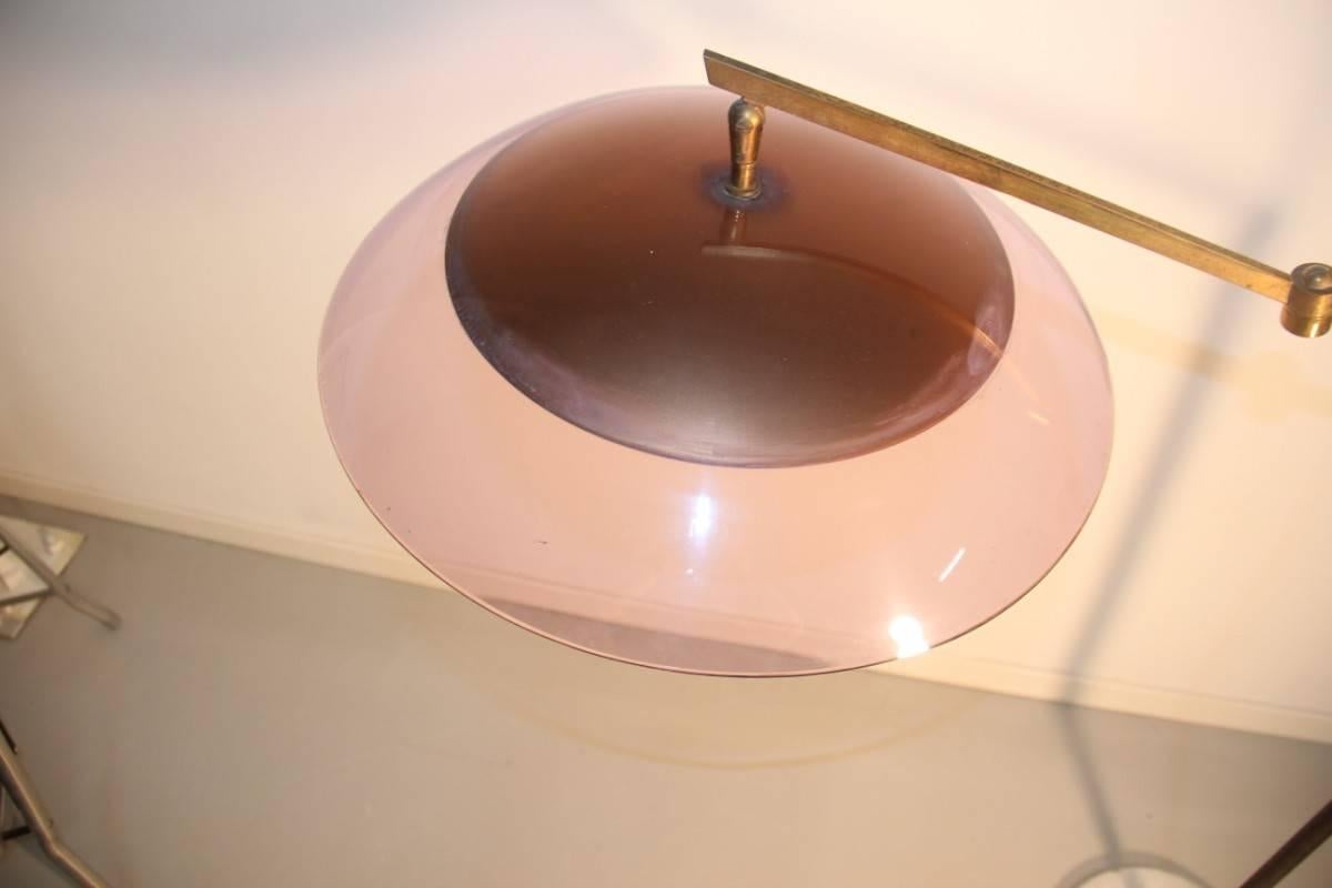 Floor Lamp Stilux  Plexiglass Marble and Brass Italian Design 1950s For Sale 3