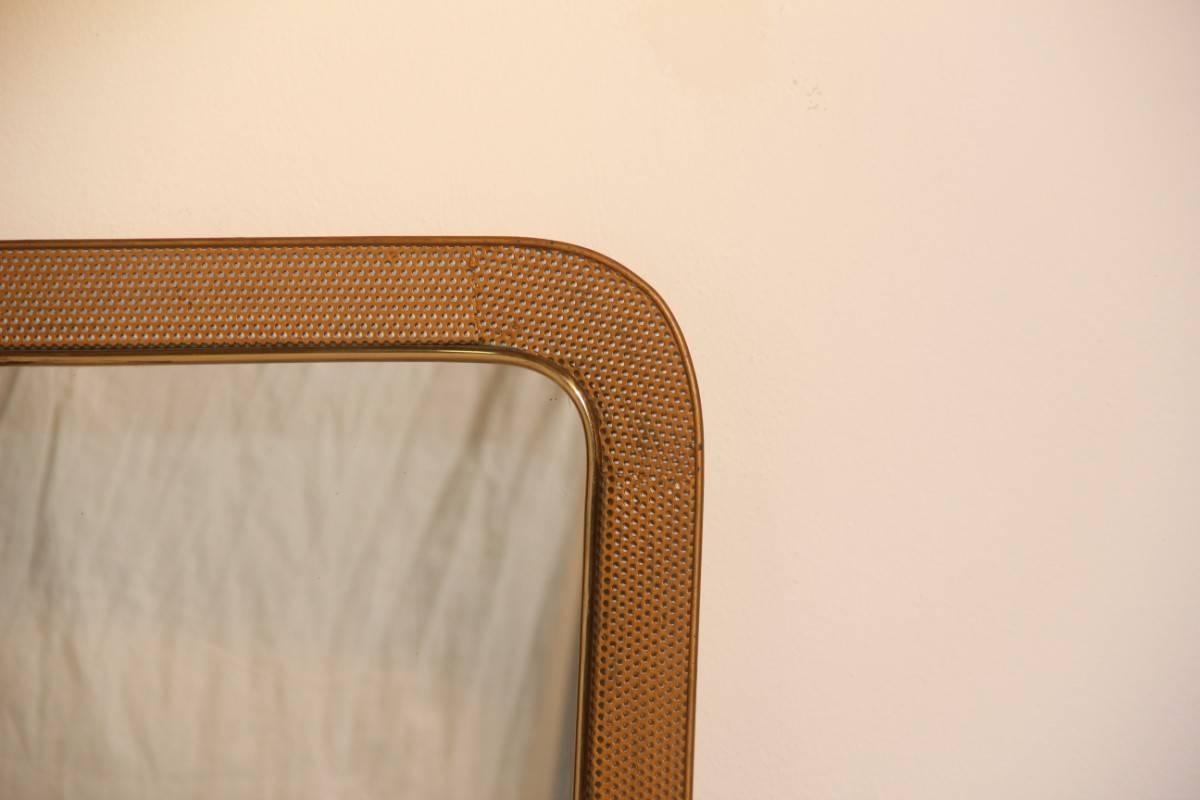 Mirror with perforated metal of 1950s, France, attributed Mathieu Mategot.