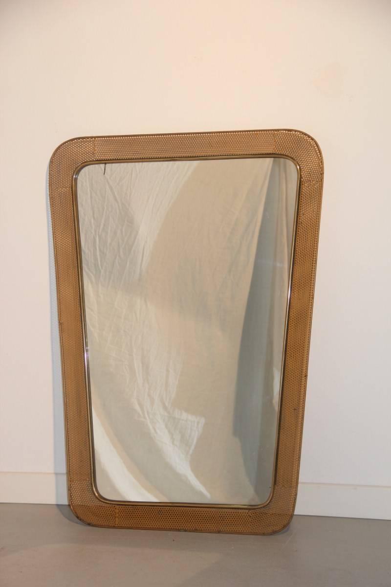 Mirror with Perforated Metal of 1950s, France In Good Condition In Palermo, Sicily