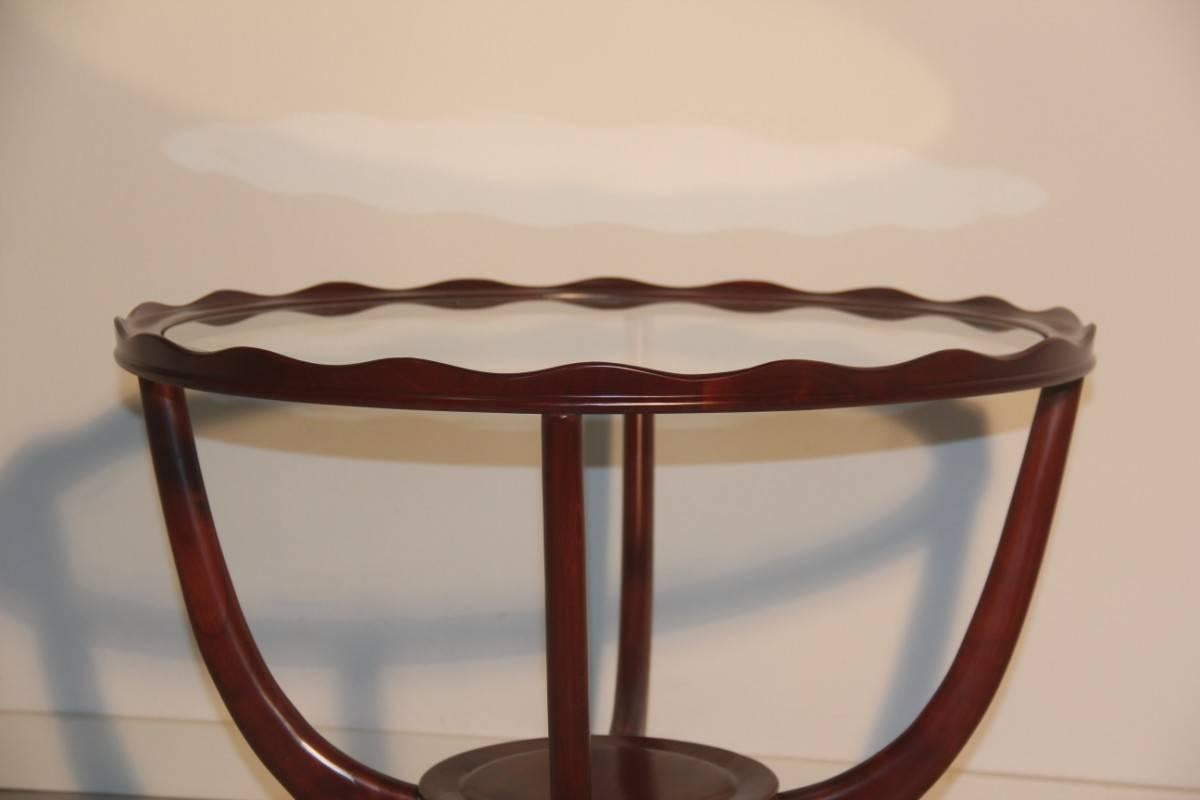 Table basse design italien du milieu du siècle, attribuée au design Cassina.