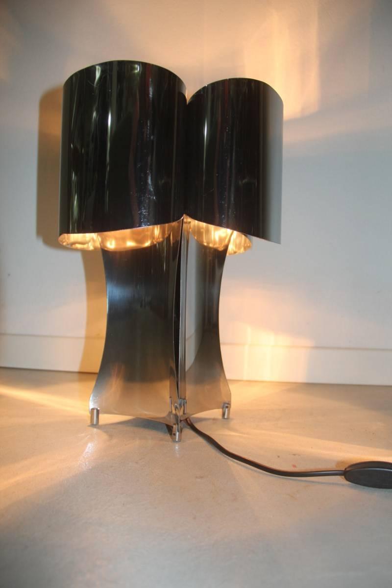 Table Lamp Steel Curved Sonneman Attributed In Good Condition In Palermo, Sicily