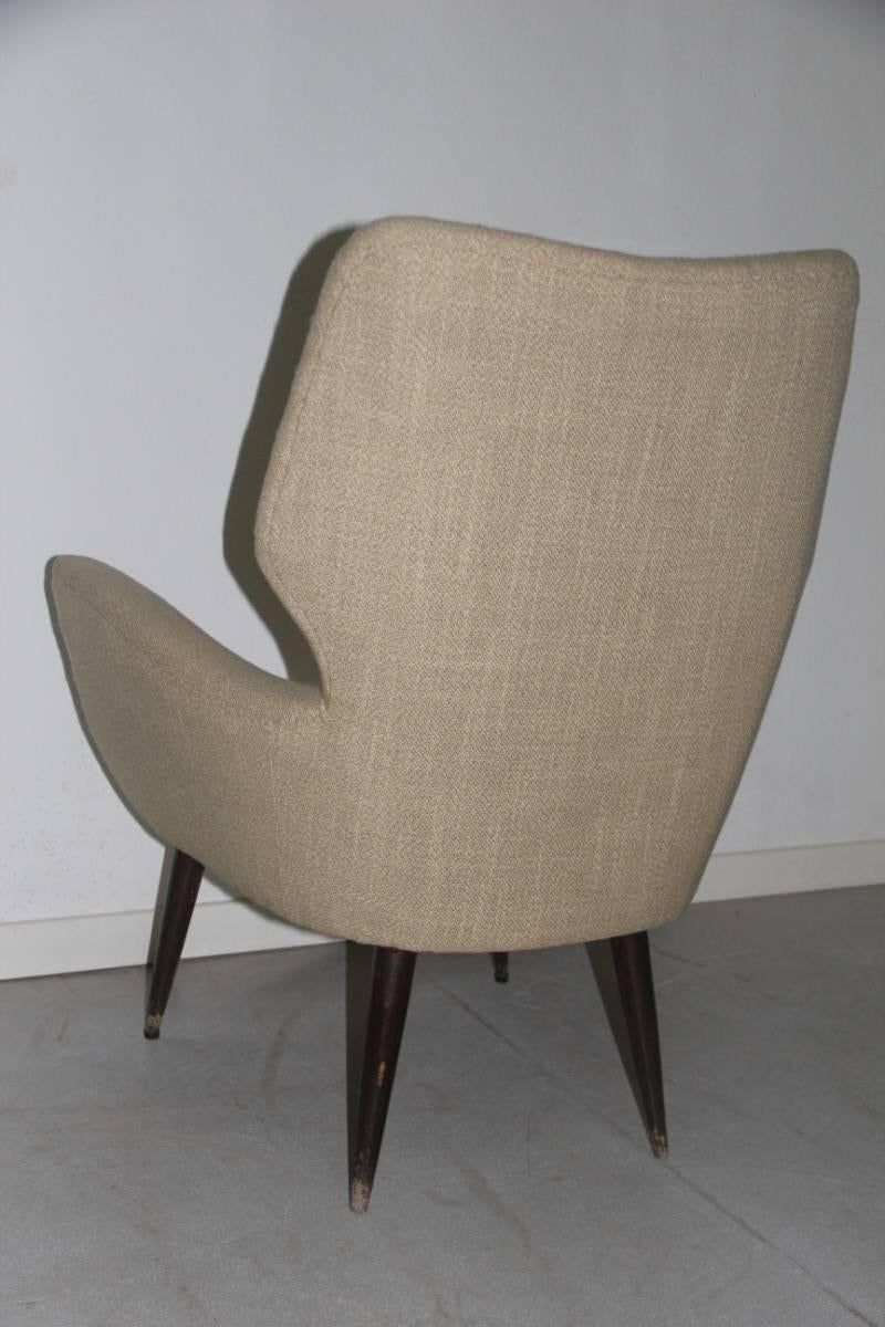 Fabric Original Italian Mid-Century Armchair, 1950s For Sale