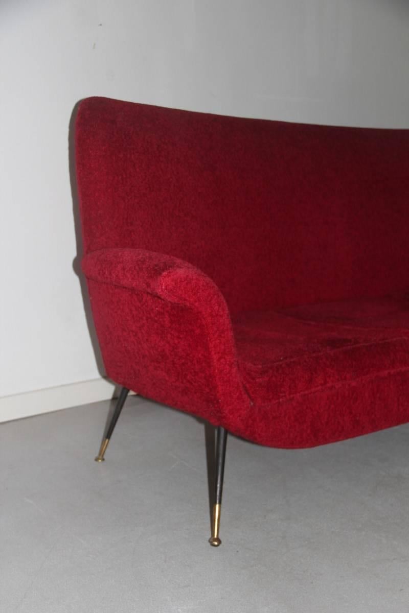 Mid-20th Century Mid-century Modern Living Room Sets Minotti Gigi Radice Italian Design 1950 Red