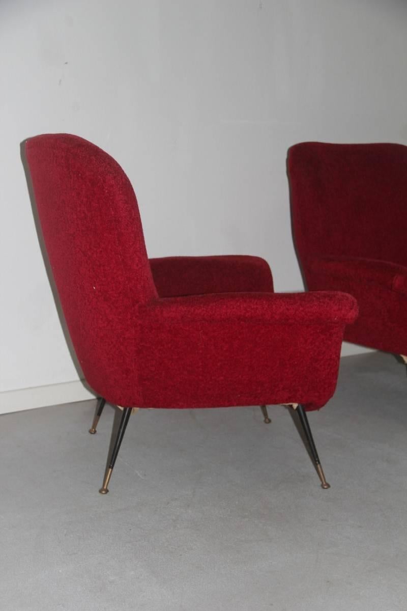 Mid-century Modern Living Room Sets Minotti Gigi Radice Italian Design 1950 Red 1