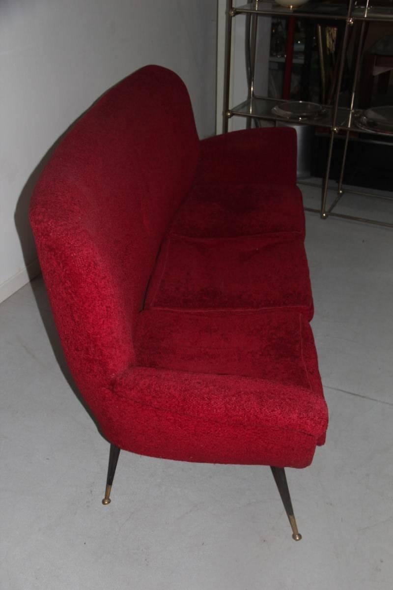 Mid-century Modern Living Room Sets Minotti Gigi Radice Italian Design 1950 Red 3