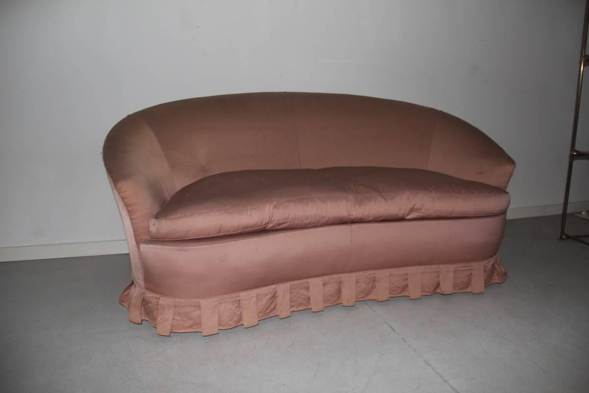 mid century curved sofa
