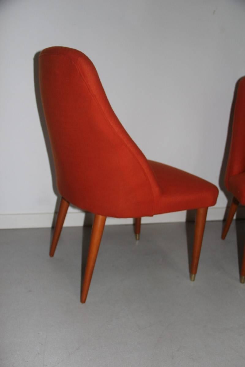 Pair of very particular form chairs, mid-century design.