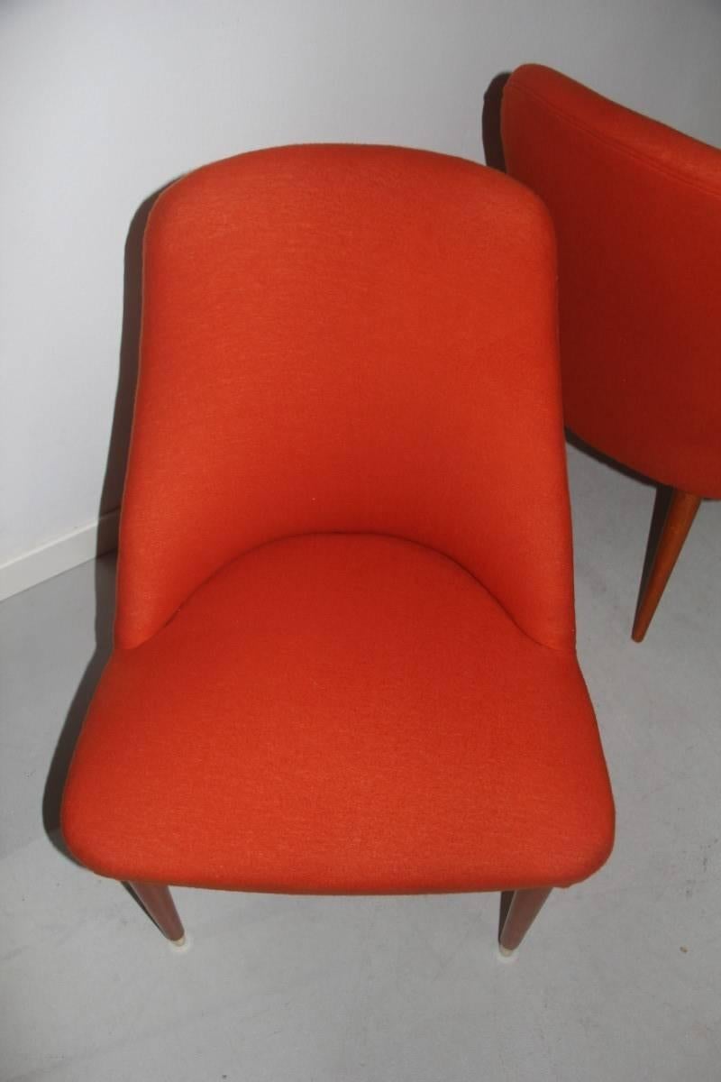 Pair of Very Particular Form Chairs Mid-Century Design Italian 1