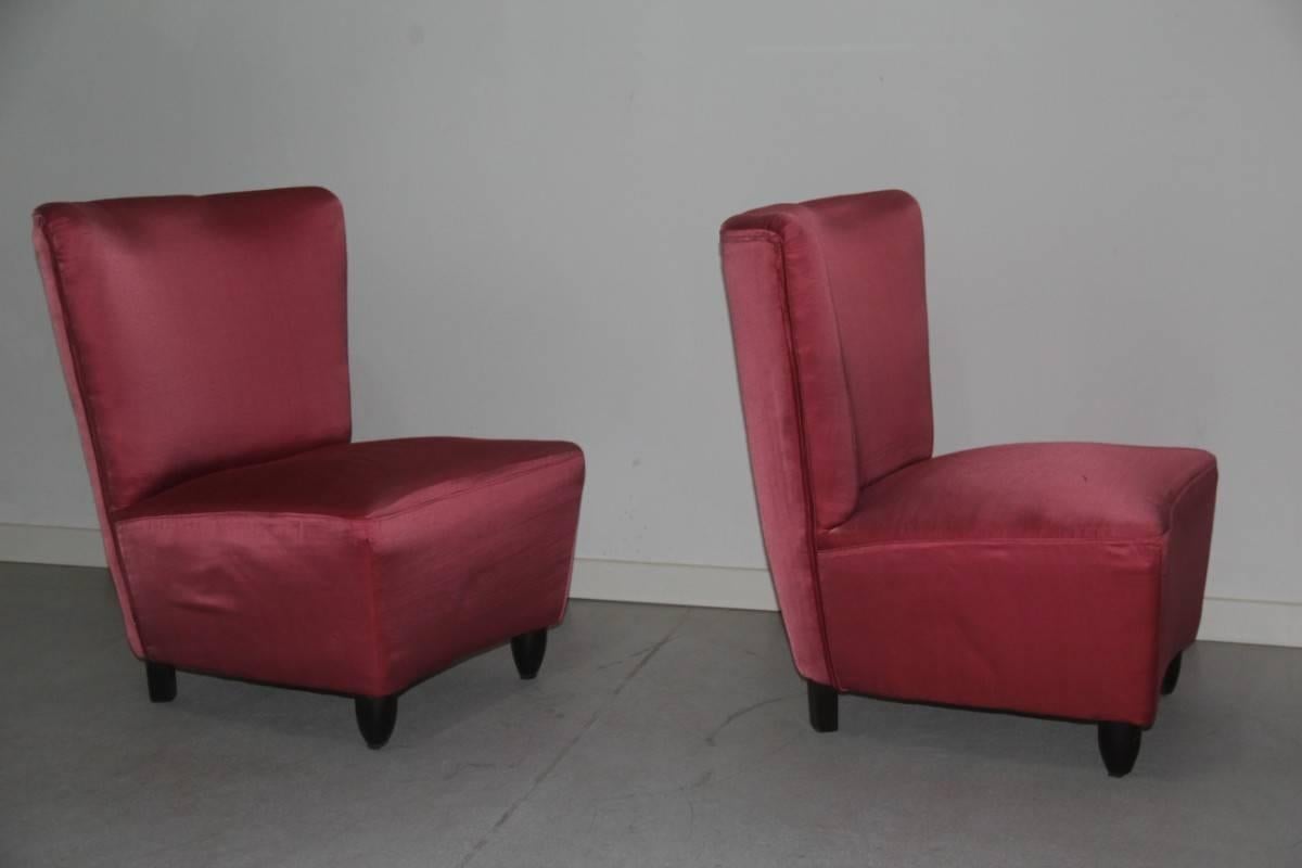 Pair of Elegant Mid-Century Chair Guglielmo Ulrich Attributed In Good Condition For Sale In Palermo, Sicily