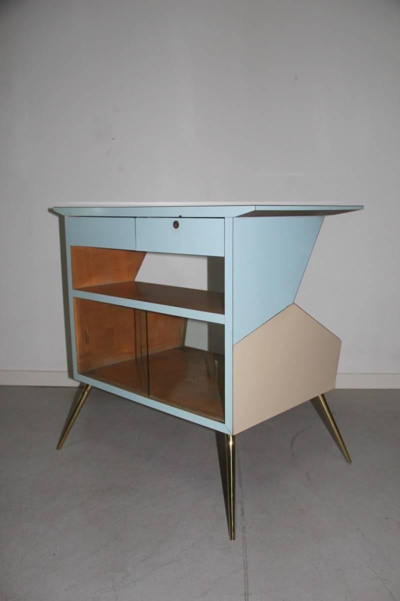 Schreibtisch aus Laminat, 1950 Italienische Möbel, speziell Gio Ponti zugeschrieben im Angebot 4
