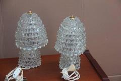 Table Lamps Barovier Rostrato Murano Art Glass, 1940s