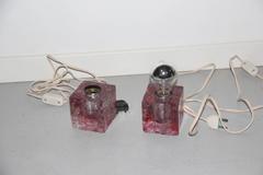 Cubic Pair of Table Lamps Poliarte 1960 Minimal Design