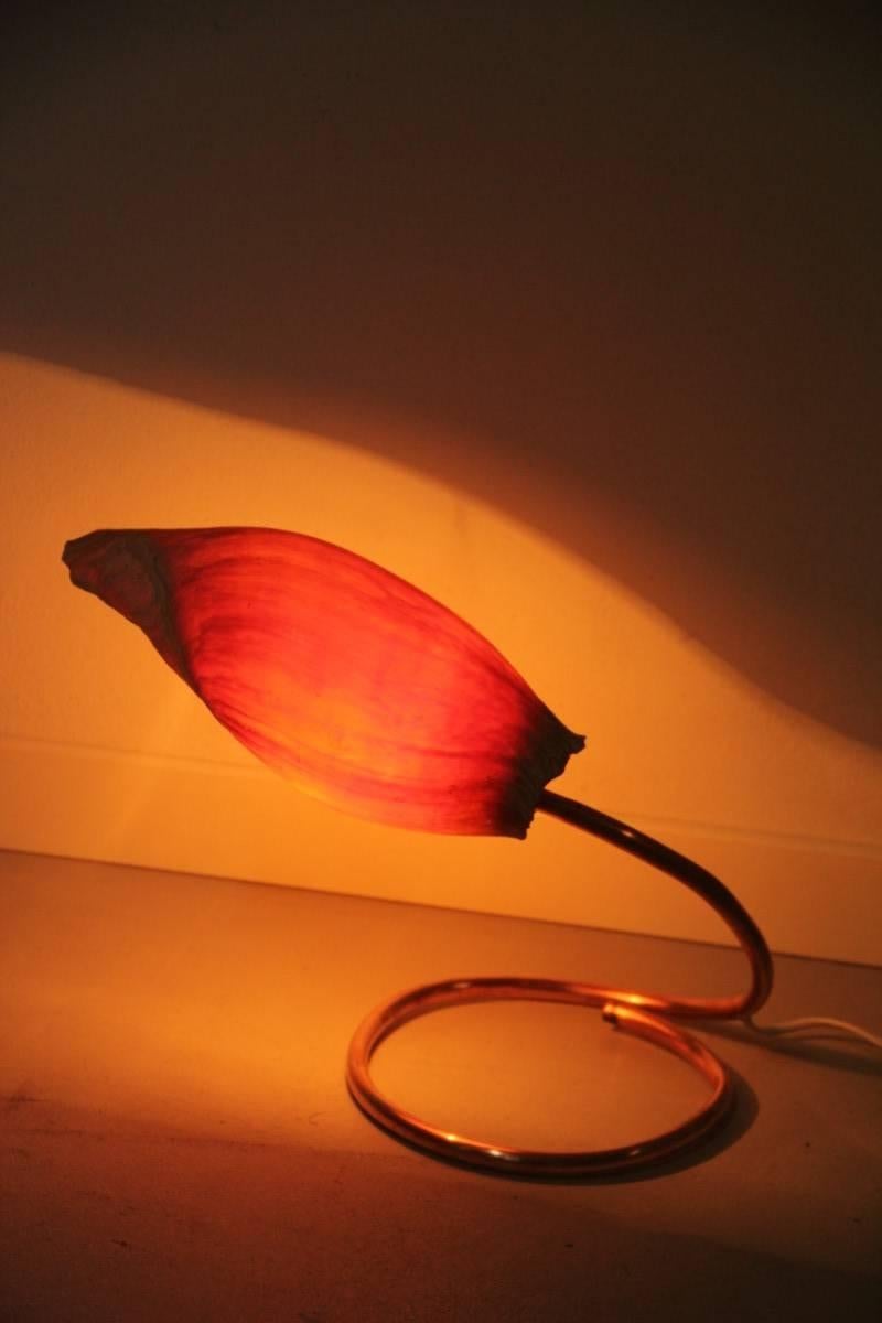 Mid-20th Century Copper Lamp Stem and Shell, 1960 Italian Design For Sale