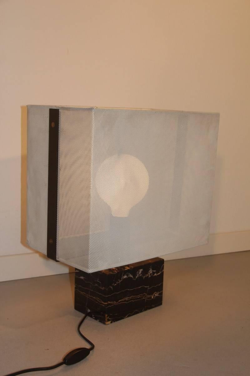 Mid-Century Modern Minimal and Chic Design Lamperti Table Lamp 1960 Portoro Marble 