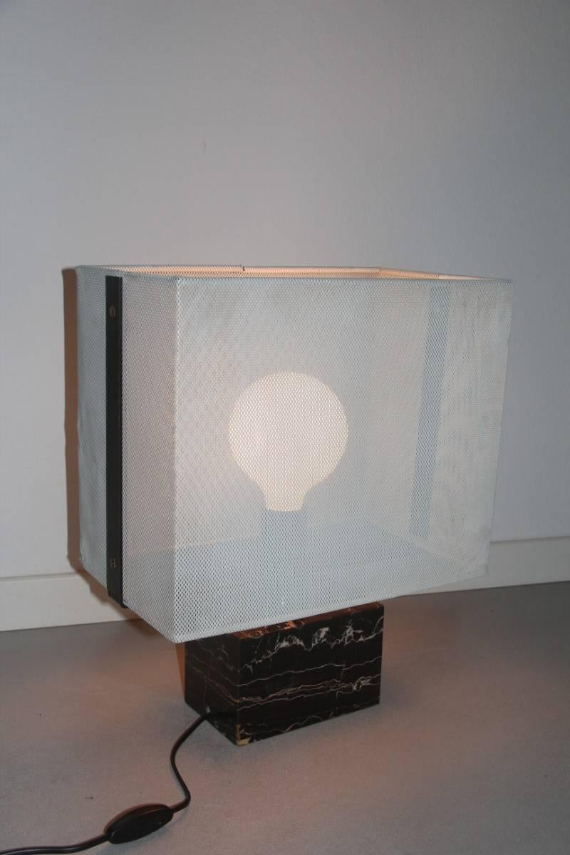 Italian Minimal and Chic Design Lamperti Table Lamp 1960 Portoro Marble 