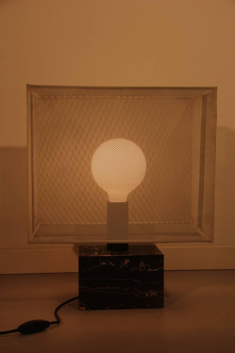 Minimal and Chic Design Lamperti Table Lamp 1960 Portoro Marble  In Good Condition In Palermo, Sicily