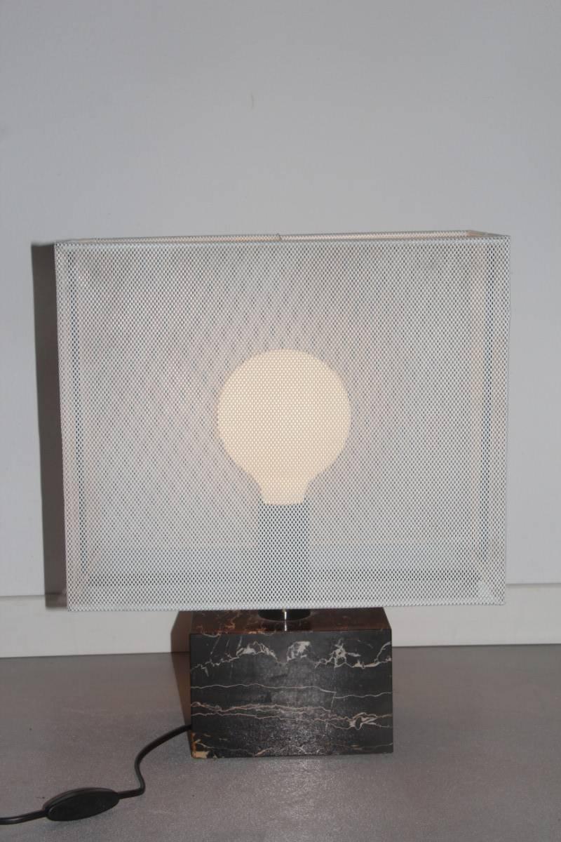 Minimal and Chic Design Lamperti Table Lamp 1960 Portoro Marble  1