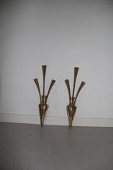 Pair of Solid Brass Sconce, 1950 Noisemakers