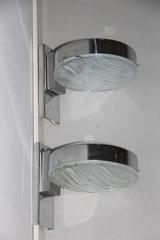 Pair of Wall Sconces Steel Arch Glass