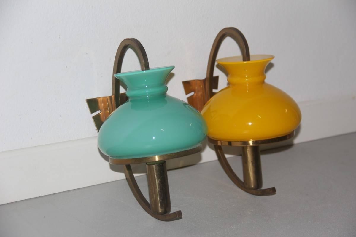 Mid-20th Century Particular Wall Sconces Different Color Italian Design, 1950s For Sale