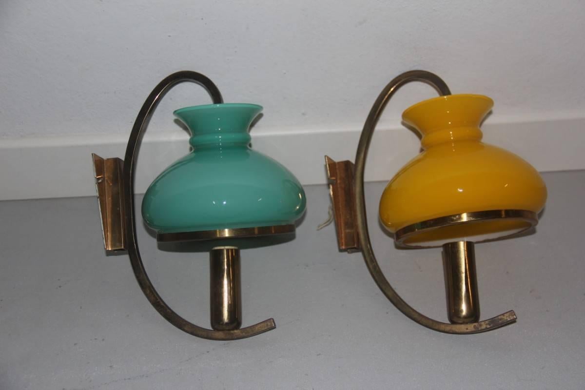 Mid-Century Modern Particular Wall Sconces Different Color Italian Design, 1950s For Sale