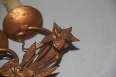 Große, riesige Wandleuchter aus Metall, geschmiedet und vergoldet  Verstärkbares Midcentury-Gelenk, 1950