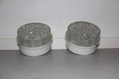 Pair of Sconces in Lacquered Metal and Glass with Bubbles, 1960