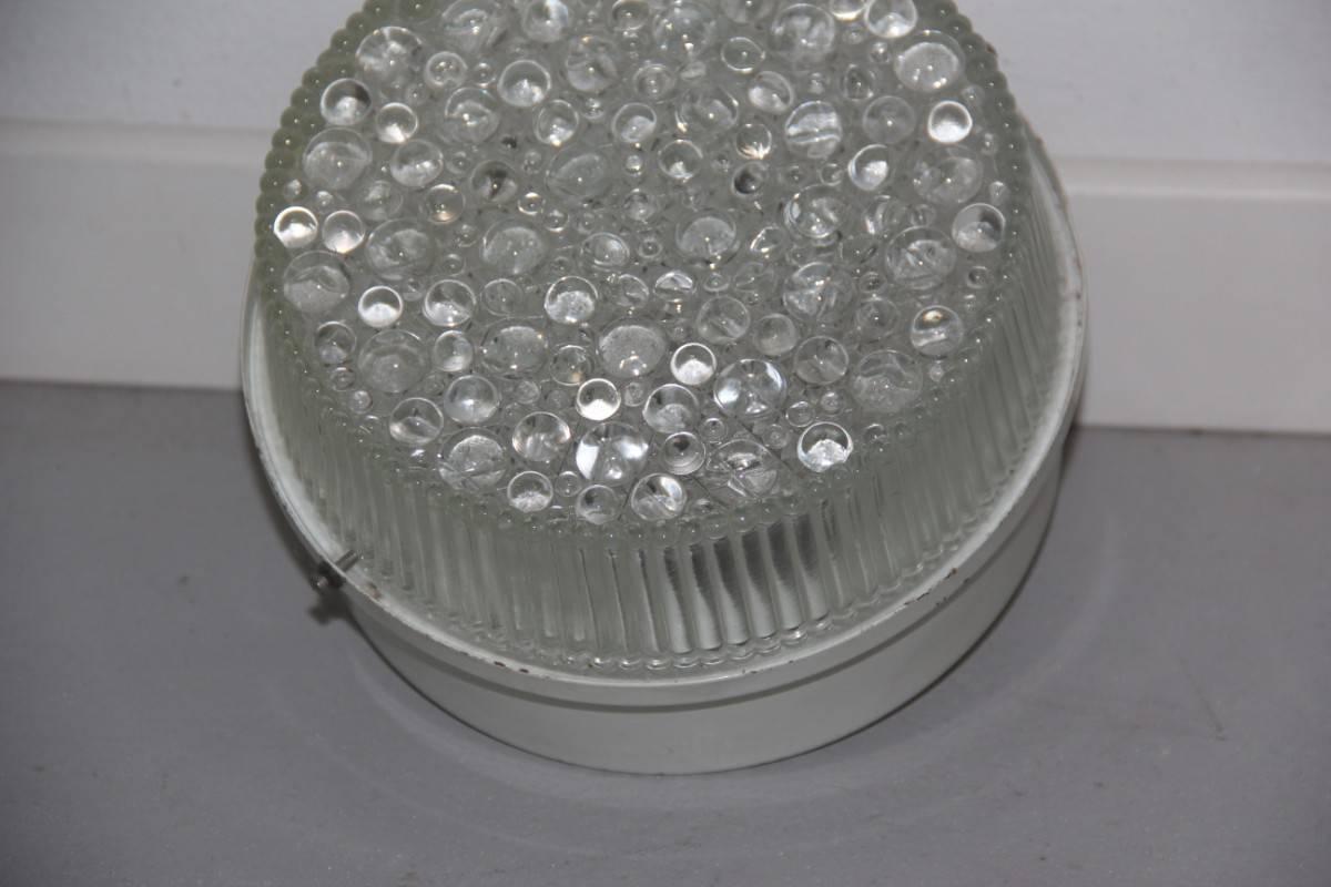Coppia di lampade in metallo laccato e vetro con bolle, 1960 In condizioni buone in vendita a Palermo, Sicily