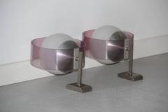 Pair Of Stilux Wall Sconces Plexiglass Aluminum Glass Mid-Century Modern Design