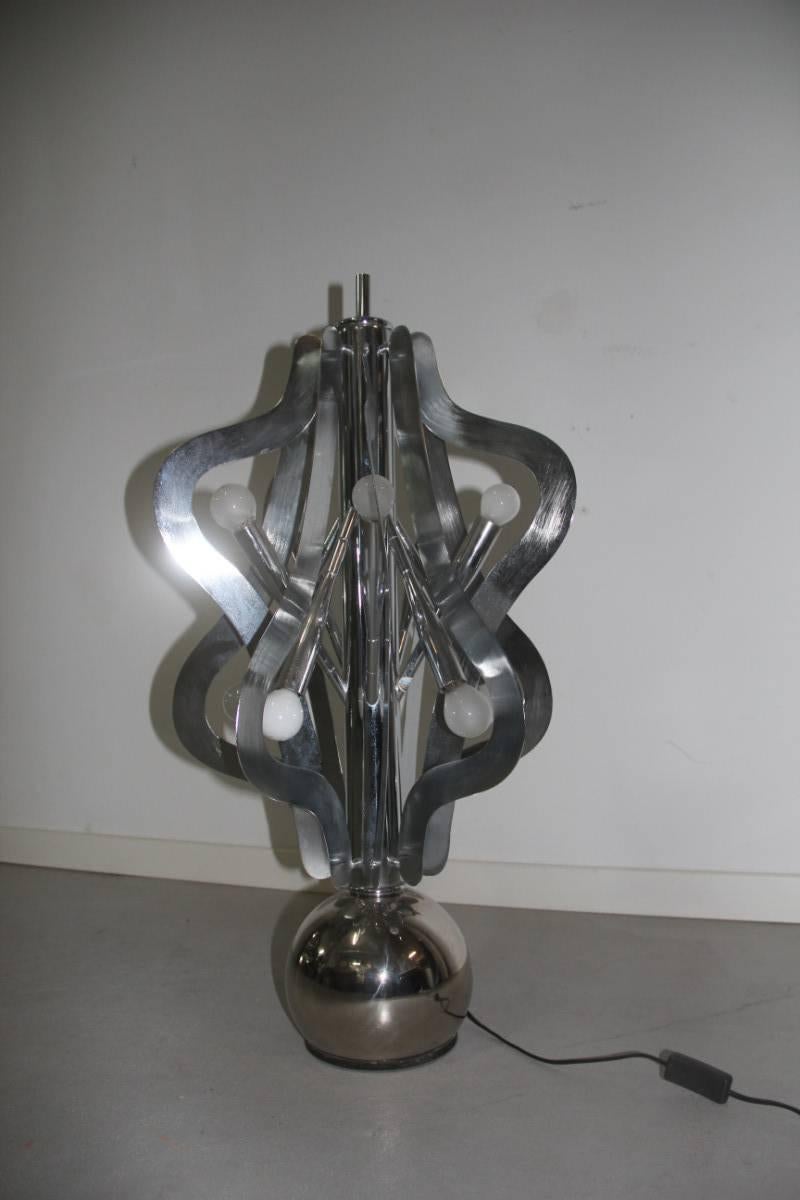 Lamp Floor Sculpture Design 1970s Italian Design Steel  For Sale 3