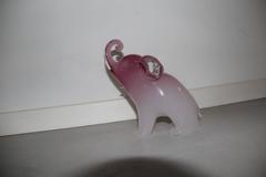 Seguso Sculpture Murano Glass Alabaster Elephant Murano Italian Design