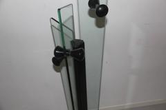 Fiamm Sculptural Clothes Hangers Italian Design Glass and Wood Lacquered, 1980