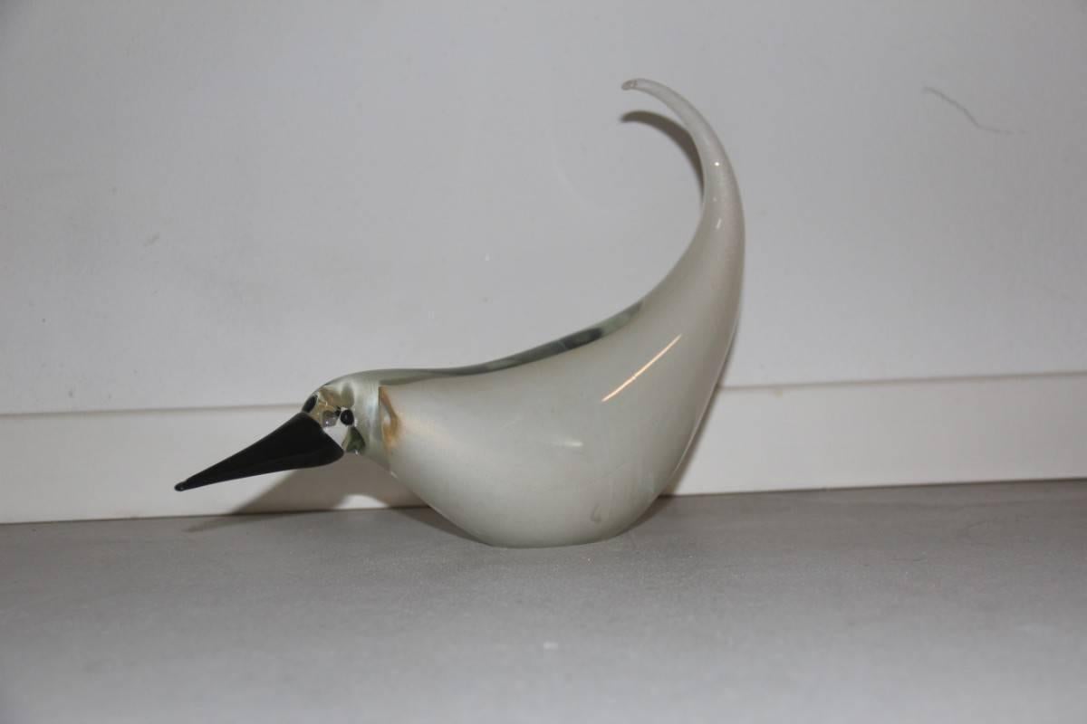Italian Bird Murano Art Glass Barbini Attributed, 1970 For Sale