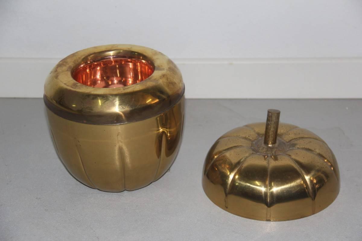 Mid-Century Modern Brass Acorn Ice for Liquor 1950s Mid-Century Italian Design For Sale