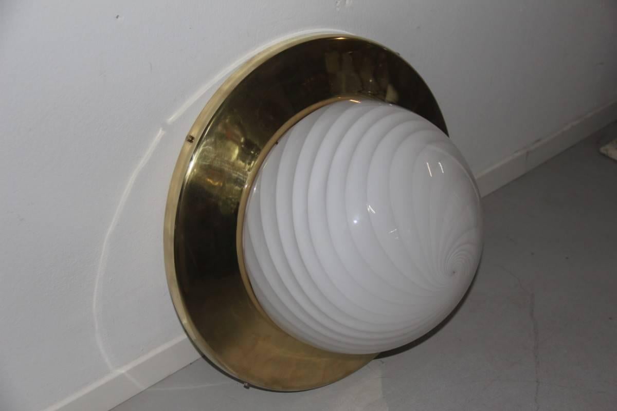 Big Elegant Ceiling Light VeArt Design 1970 Brass Gold  In Excellent Condition For Sale In Palermo, Sicily
