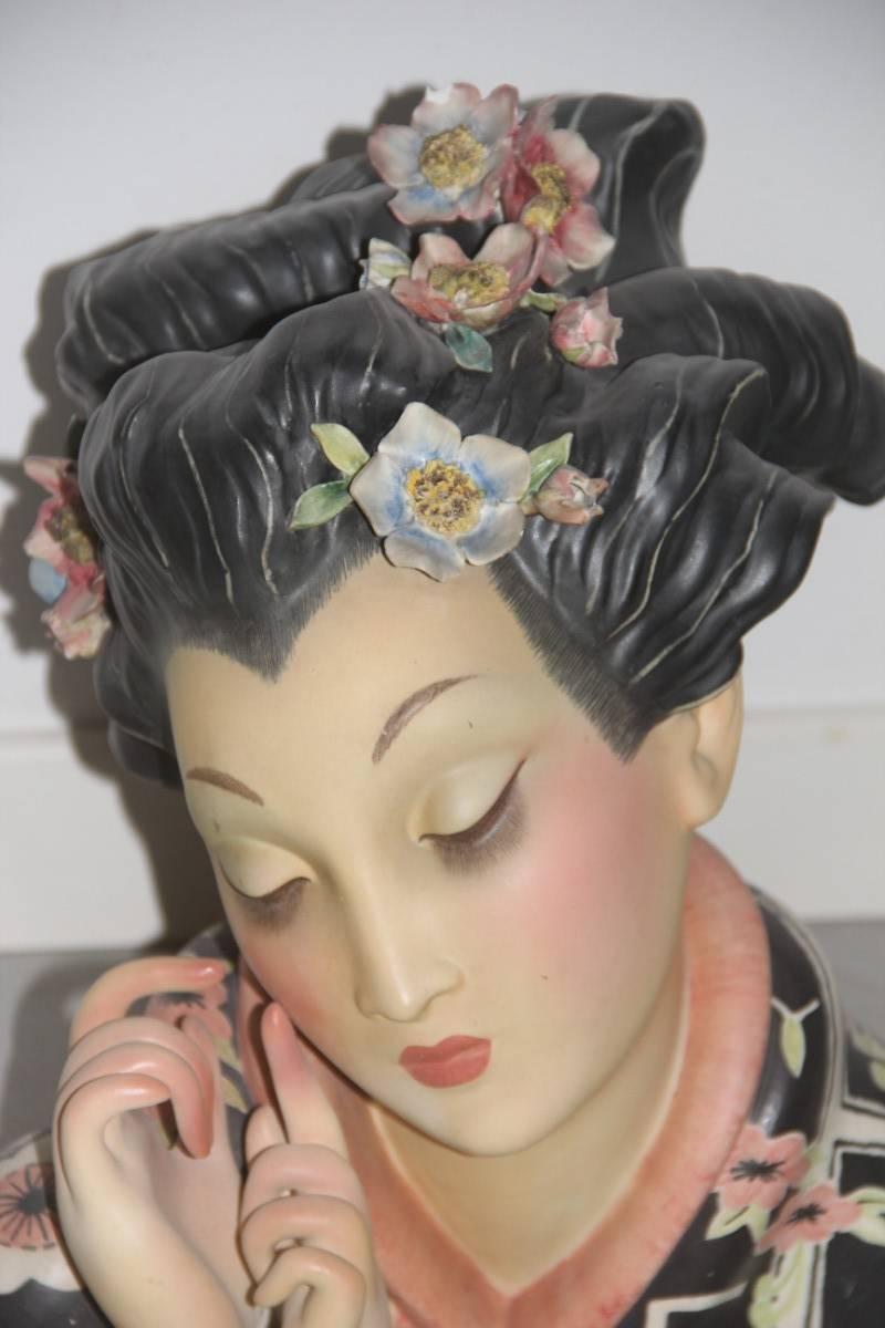 Céramique Grande céramique Geisha Elcod, 1940 Cacciapuoti en vente
