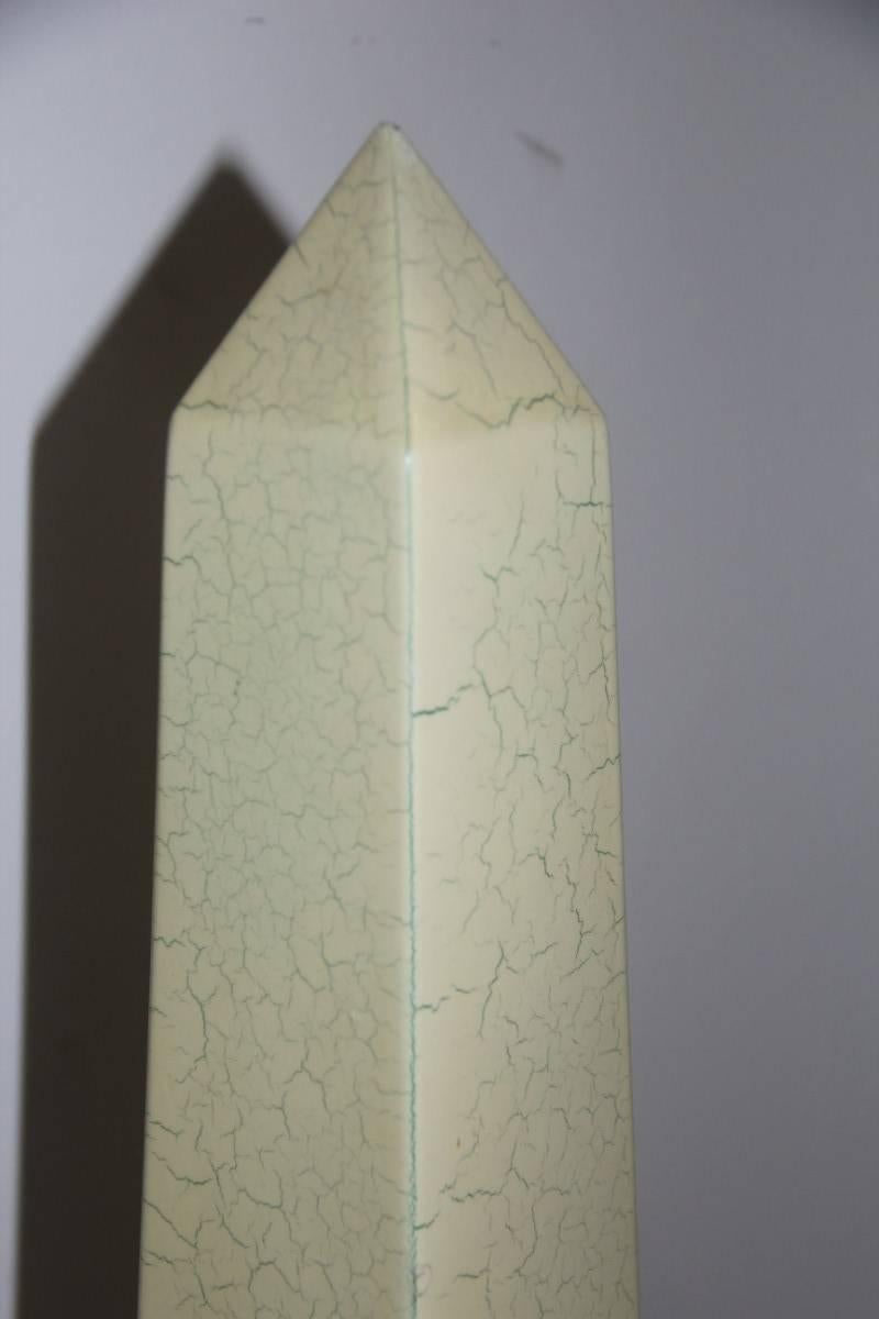 Mid-Century Modern Obelisks Fornasetti Wooden Materials Imitation Lapis For Sale