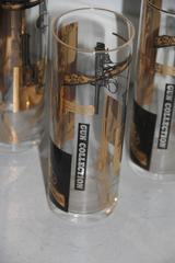 Set of Whisky Glasses, 1950 Guns Attributed to Fornasetti